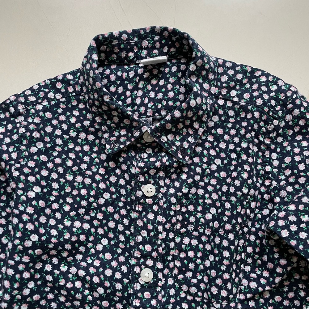 Gap Kids 3T Boys Linen Floral Button Down Shirt